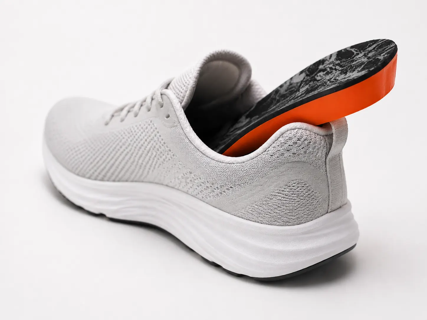 Charge insole with running sneaker